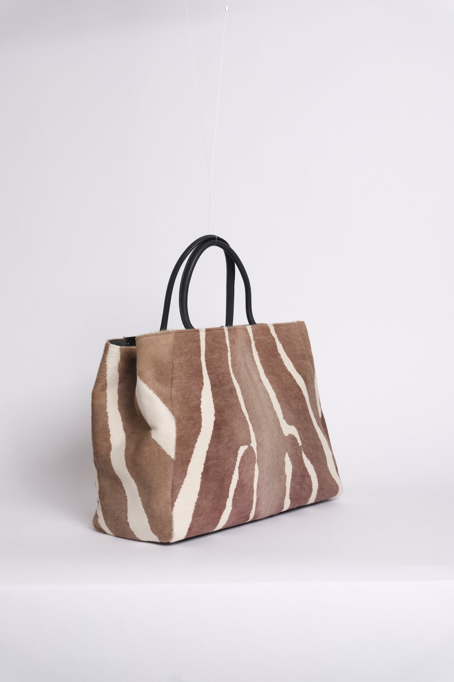 Fendi Brown Ponyhair Large 2Jours Tote Bag
