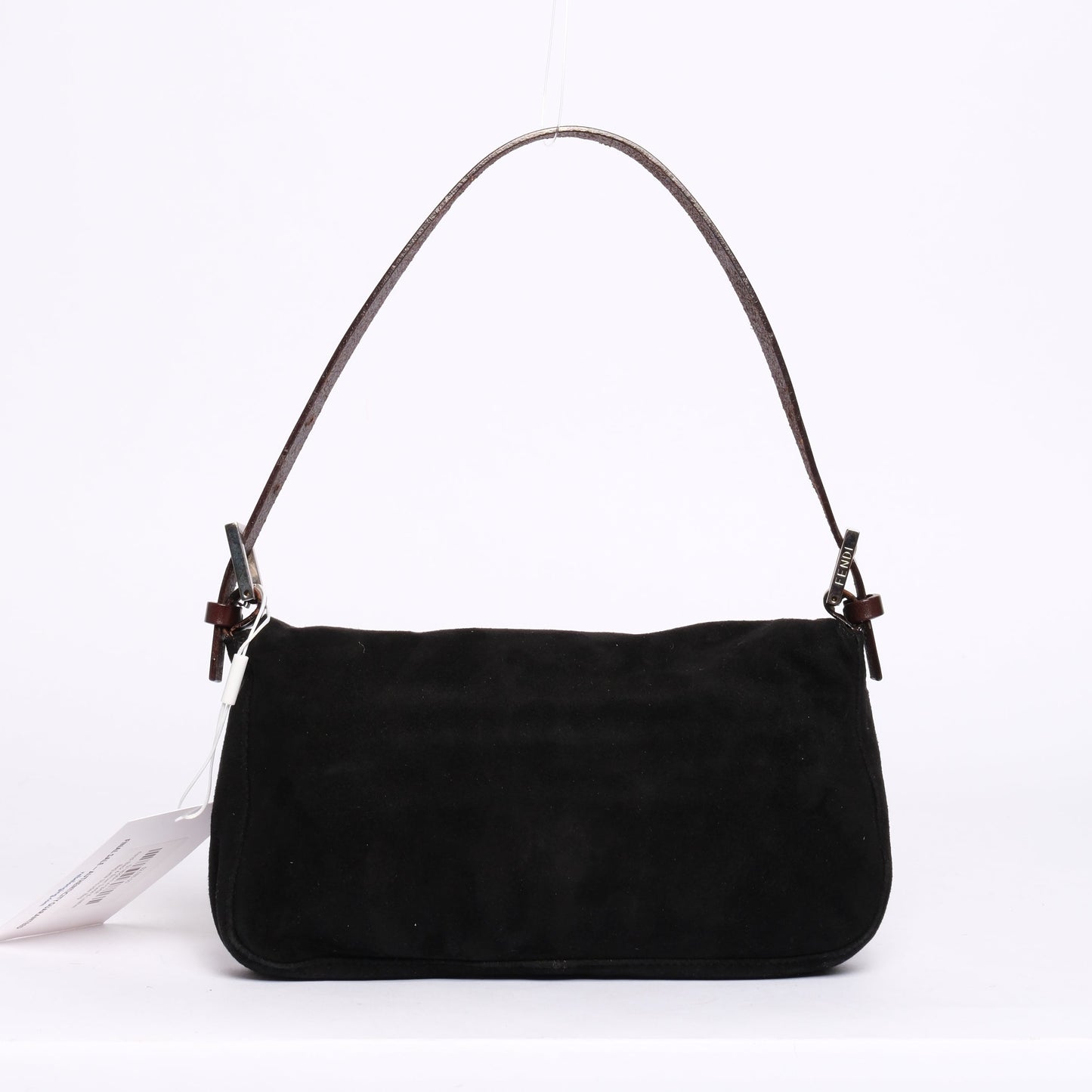 Fendi Black & Brown Suede & Leather Baguette Shoulder Bag