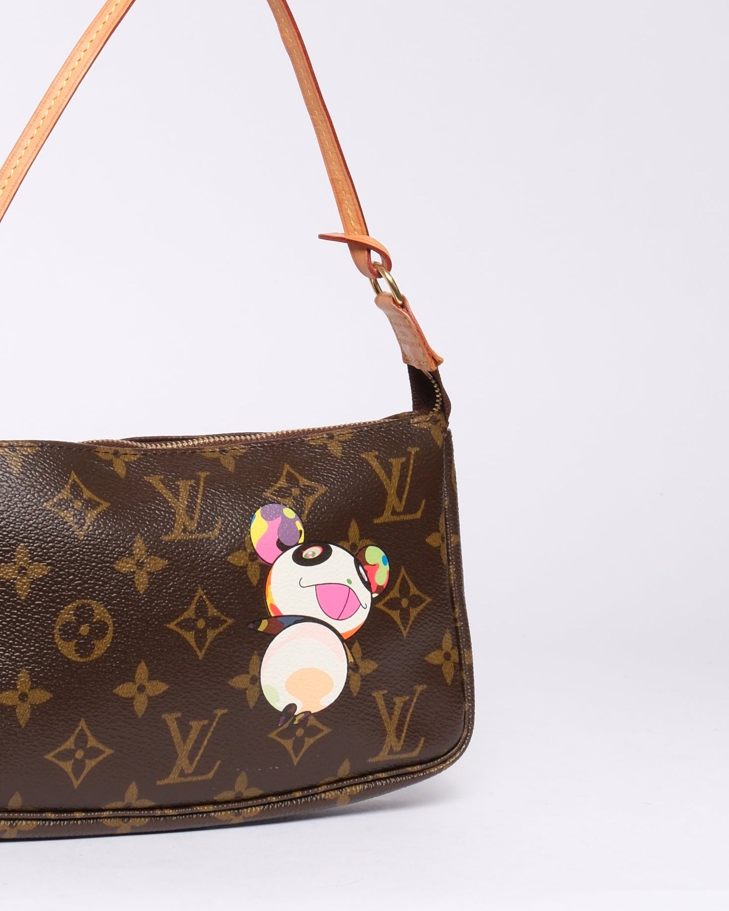 Louis Vuitton x Takashi Murakami Brown Canvas Monogram Panda Pochette