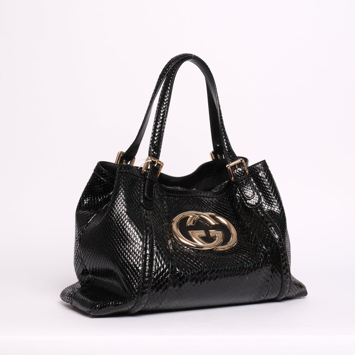 Gucci Black Python Leather Shoulder Bag