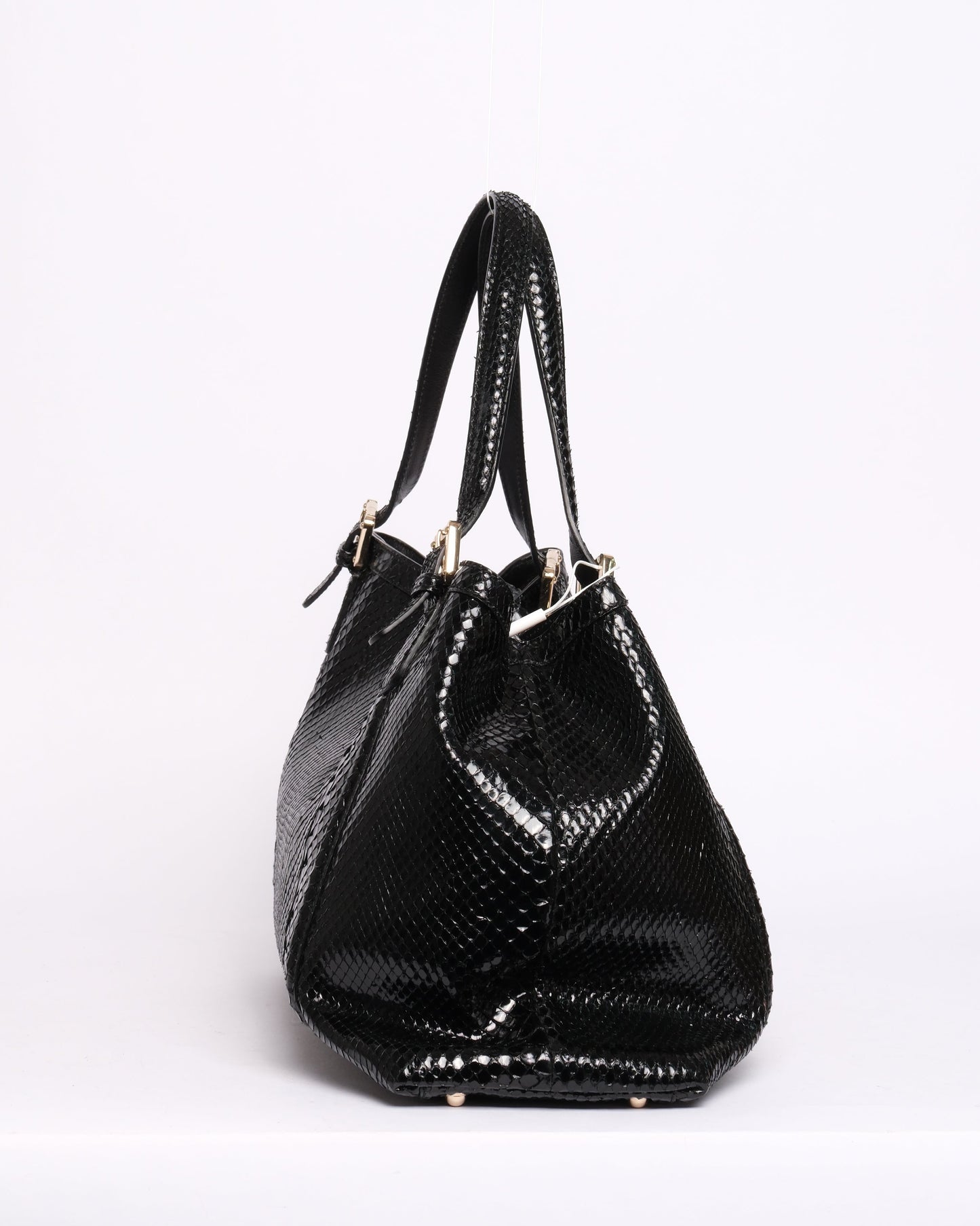 Gucci Black Python Leather Shoulder Bag