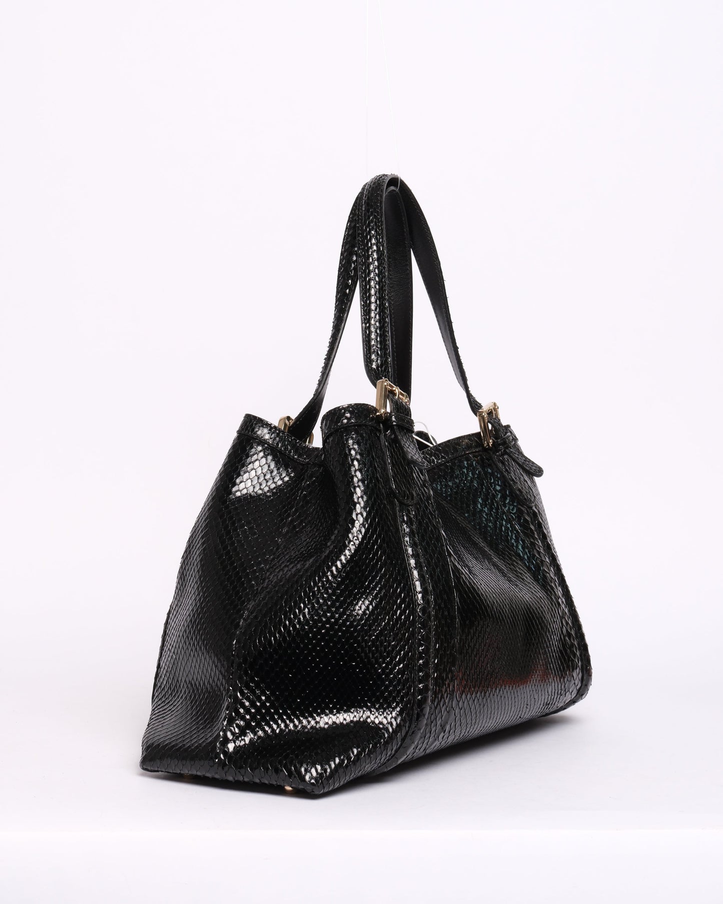 Gucci Black Python Leather Shoulder Bag