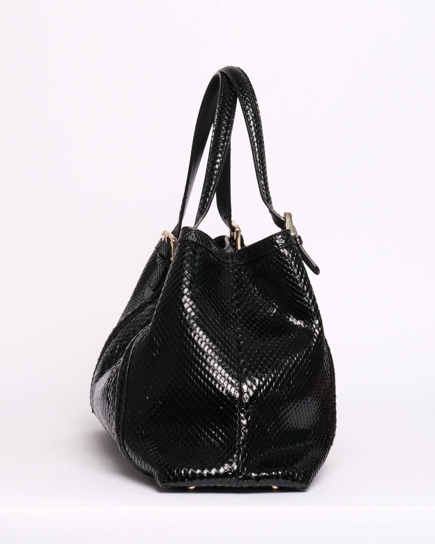 Gucci Black Python Leather Shoulder Bag