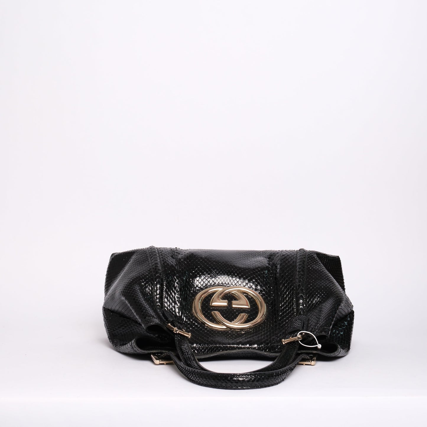 Gucci Black Python Leather Shoulder Bag