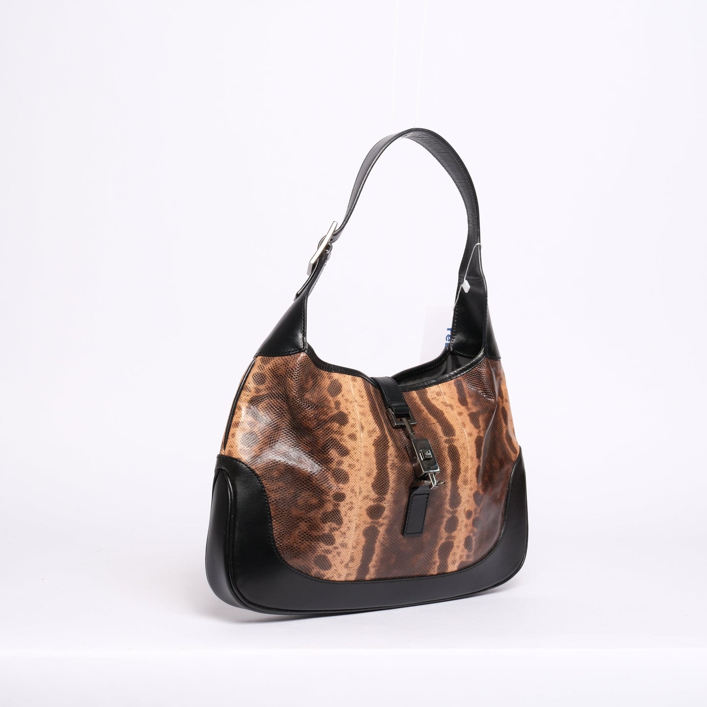 Gucci Brown & Black Python Leather Jackie Shoulder Bag
