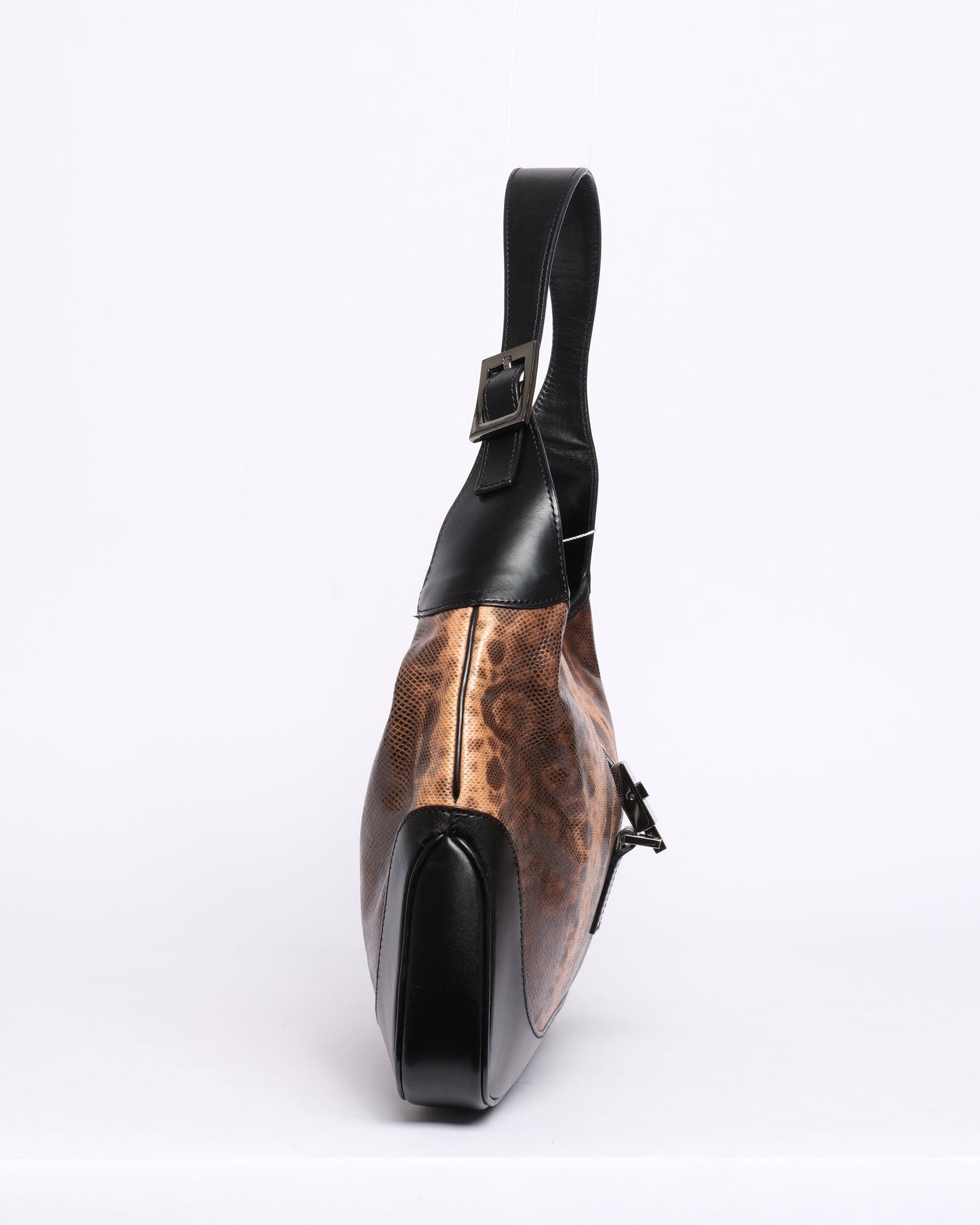 Gucci Brown & Black Python Leather Jackie Shoulder Bag