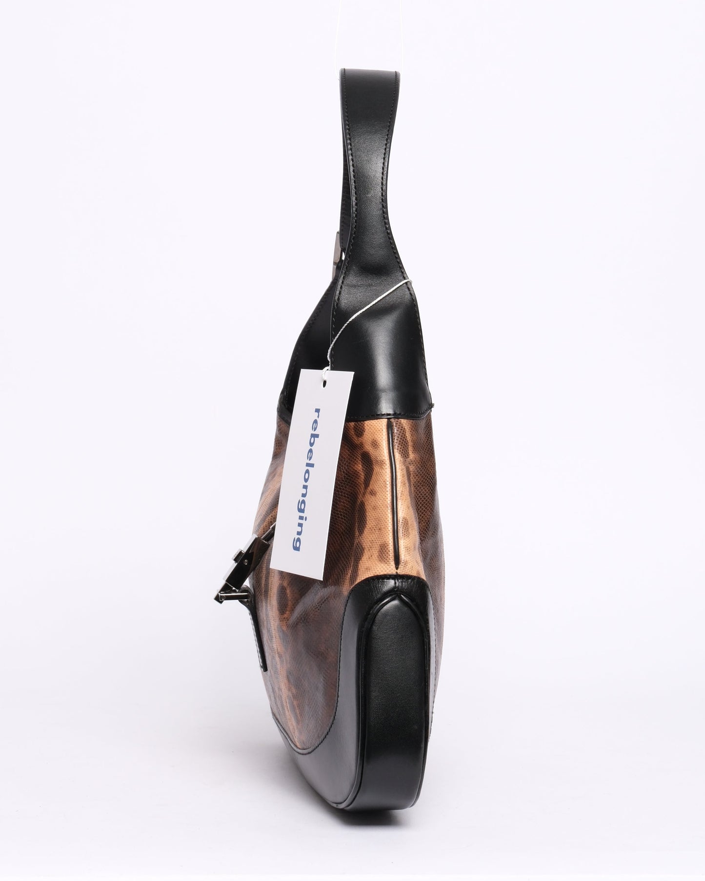 Gucci Brown & Black Python Leather Jackie Shoulder Bag