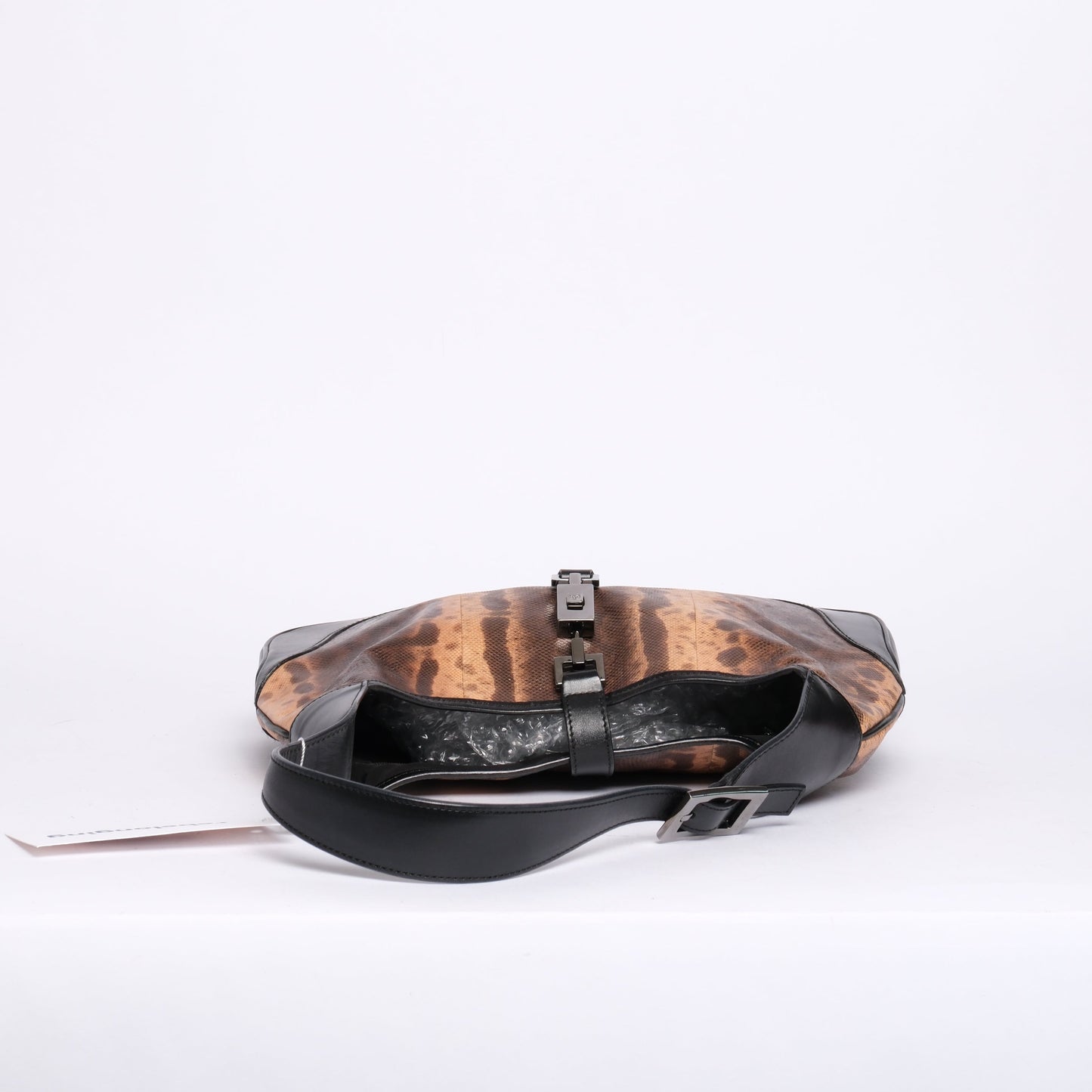 Gucci Brown & Black Python Leather Jackie Shoulder Bag