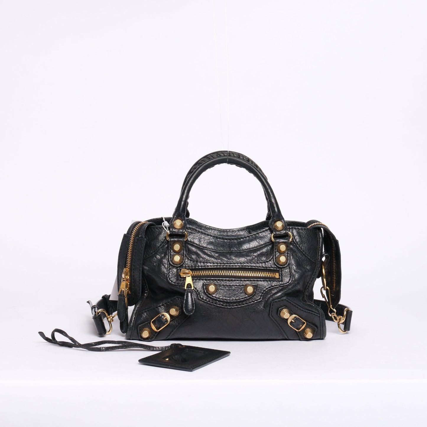 Balenciaga Black Leather Mini City Bag Giant GHW