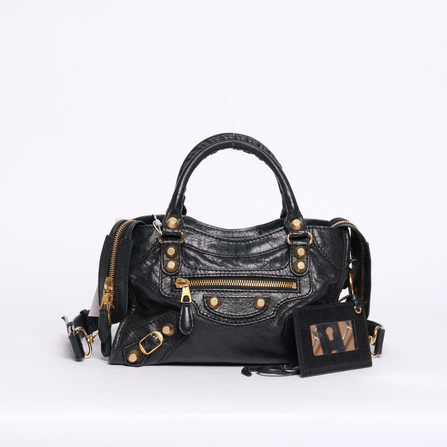 Balenciaga Black Leather Mini City Bag Giant GHW