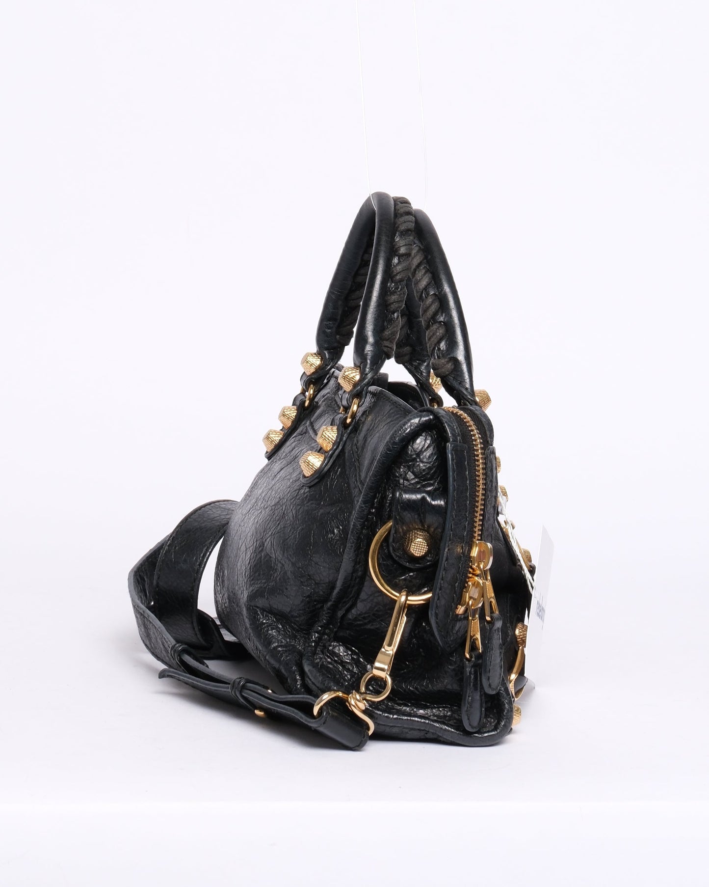 Balenciaga Black Leather Mini City Bag Giant GHW