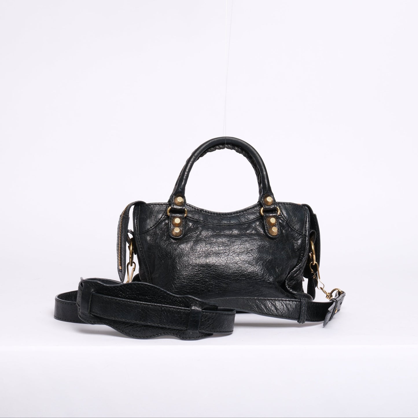 Balenciaga Black Leather Mini City Bag Giant GHW