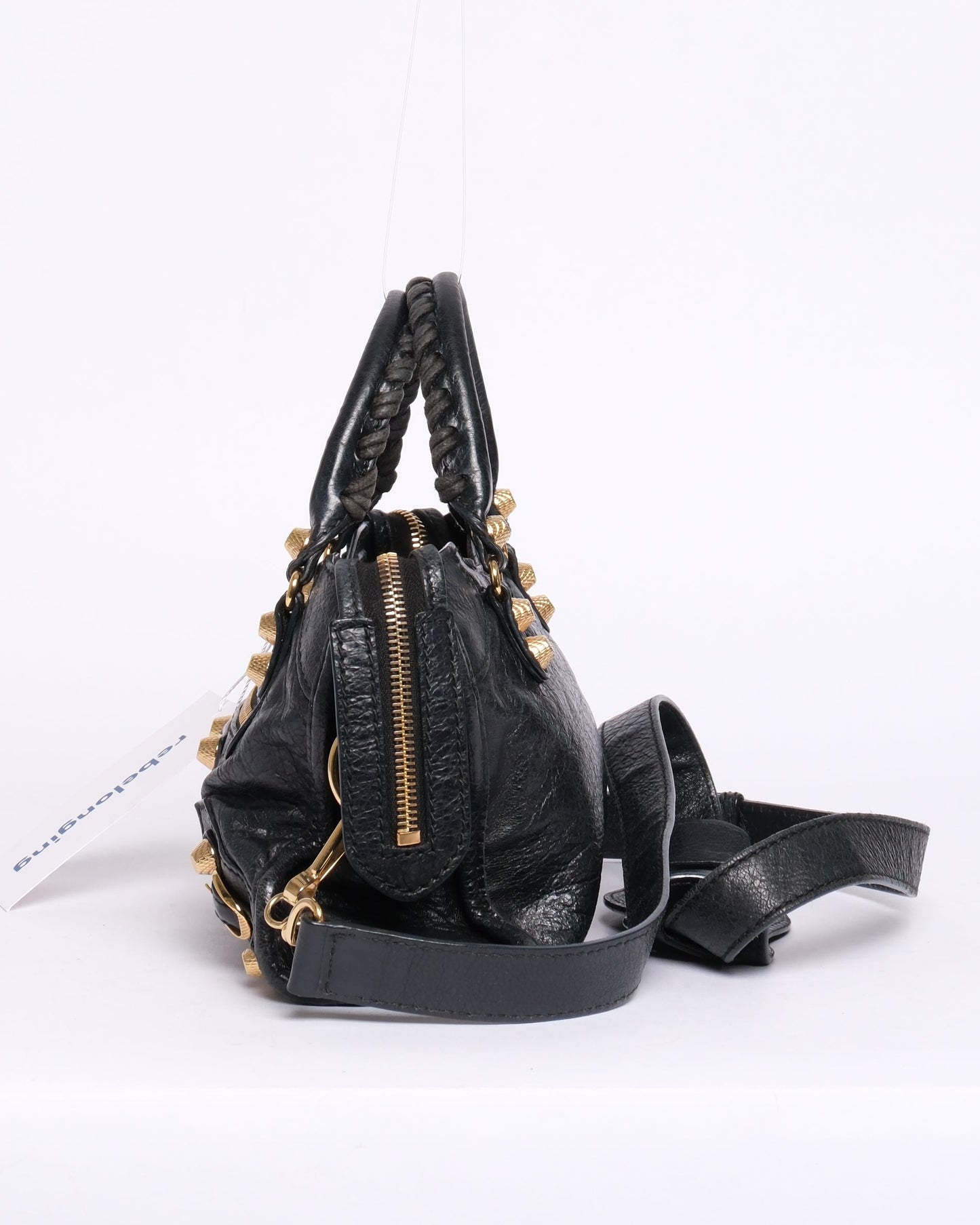 Balenciaga Black Leather Mini City Bag Giant GHW