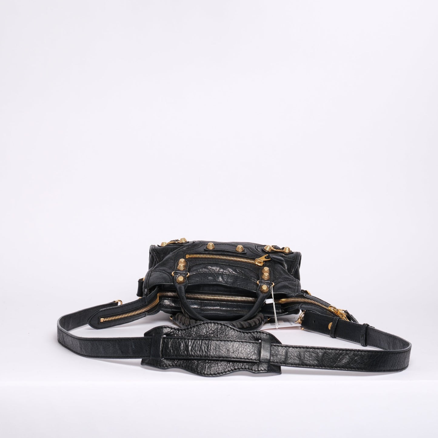 Balenciaga Black Leather Mini City Bag Giant GHW
