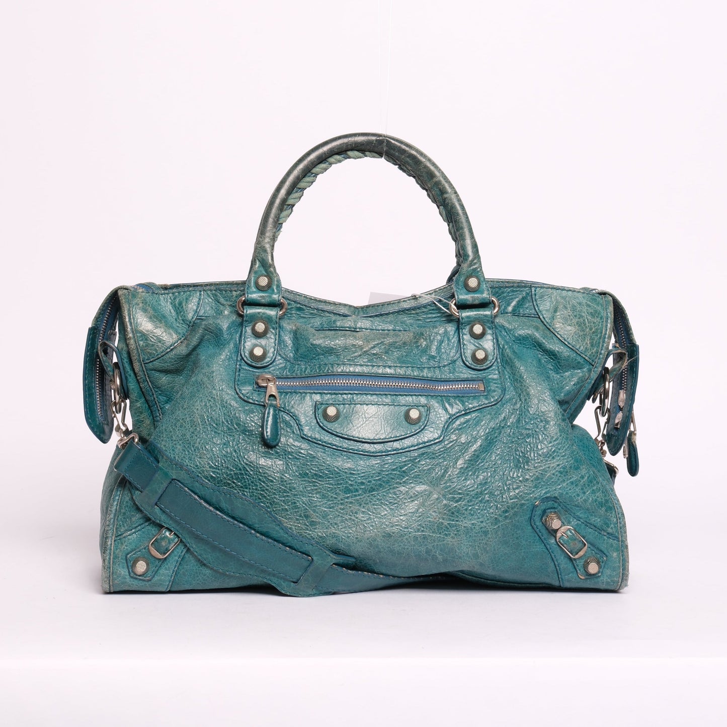 Balenciaga Teal Leather City Bag