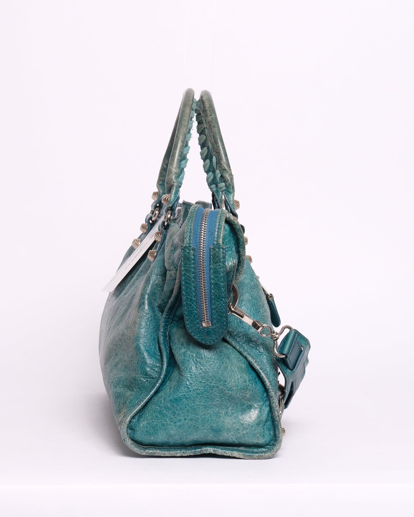 Balenciaga Teal Leather City Bag