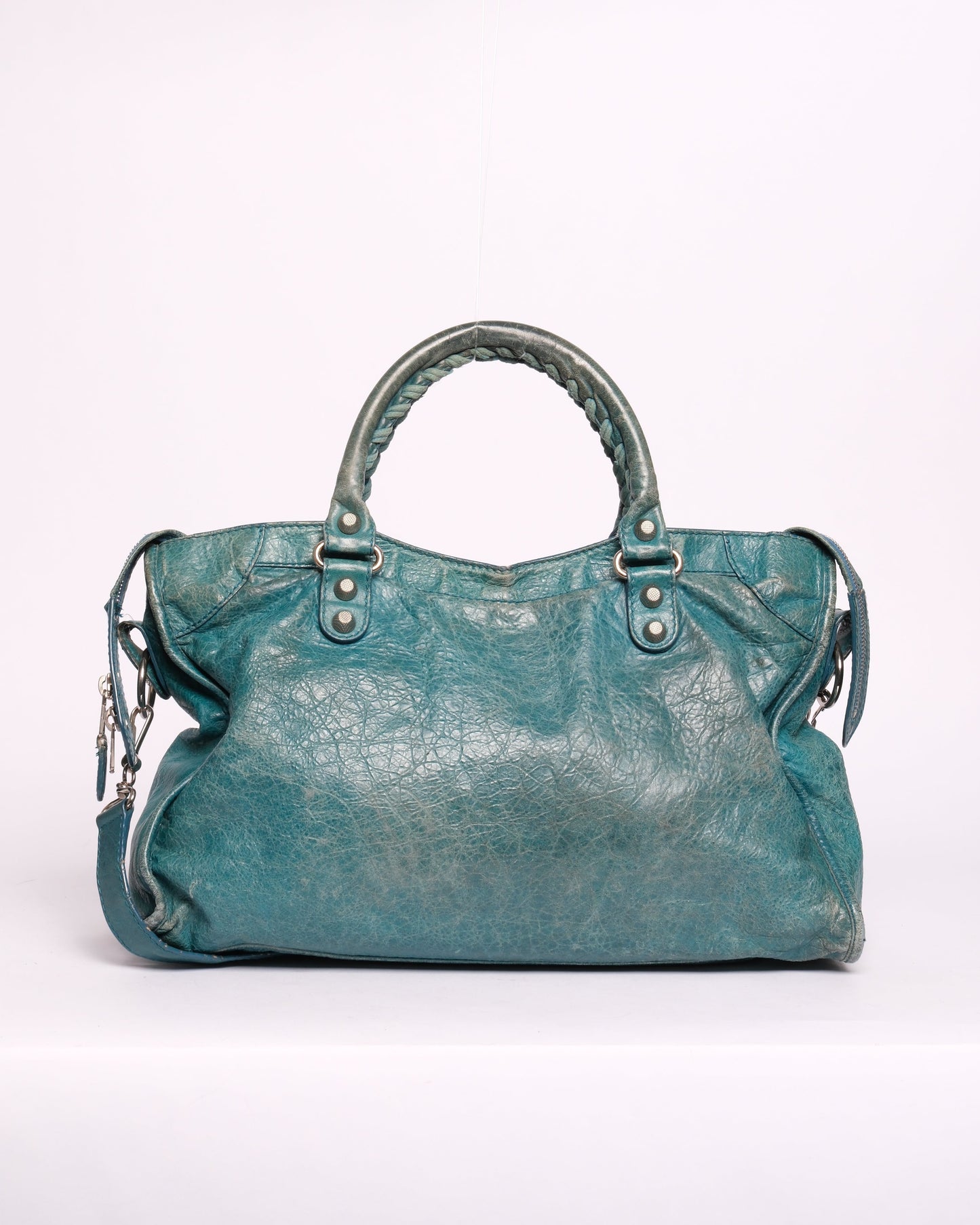 Balenciaga Teal Leather City Bag