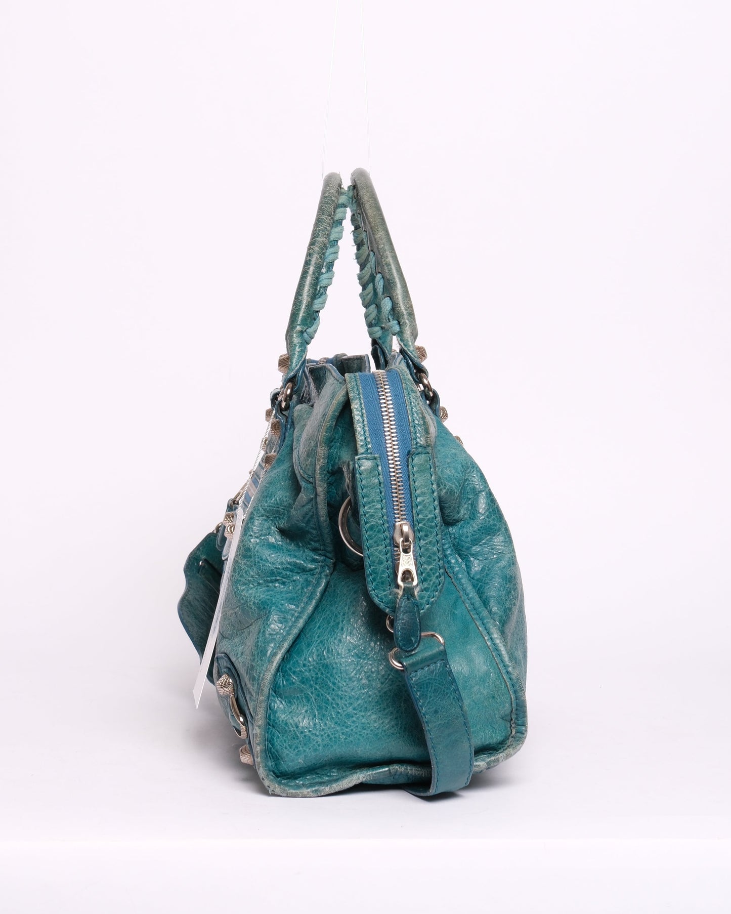 Balenciaga Teal Leather City Bag