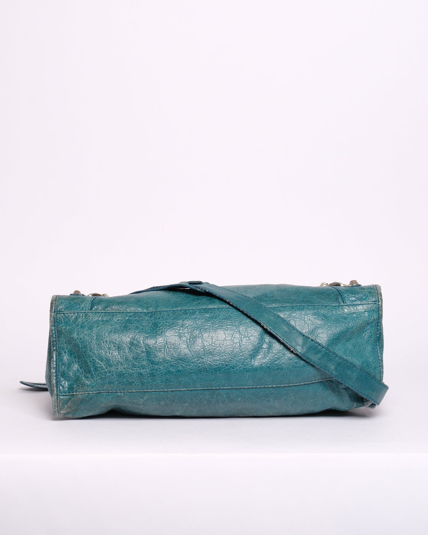Balenciaga Teal Leather City Bag