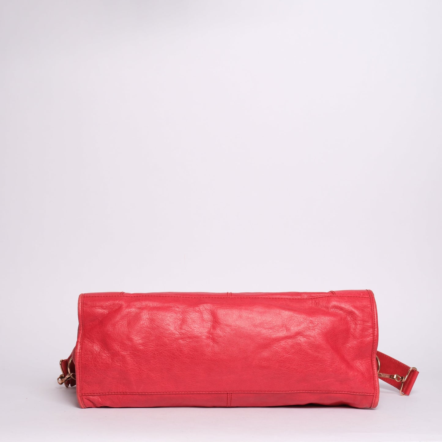 Balenciaga Red Leather "Part-Time" City Bag Giant Rose Gold HW