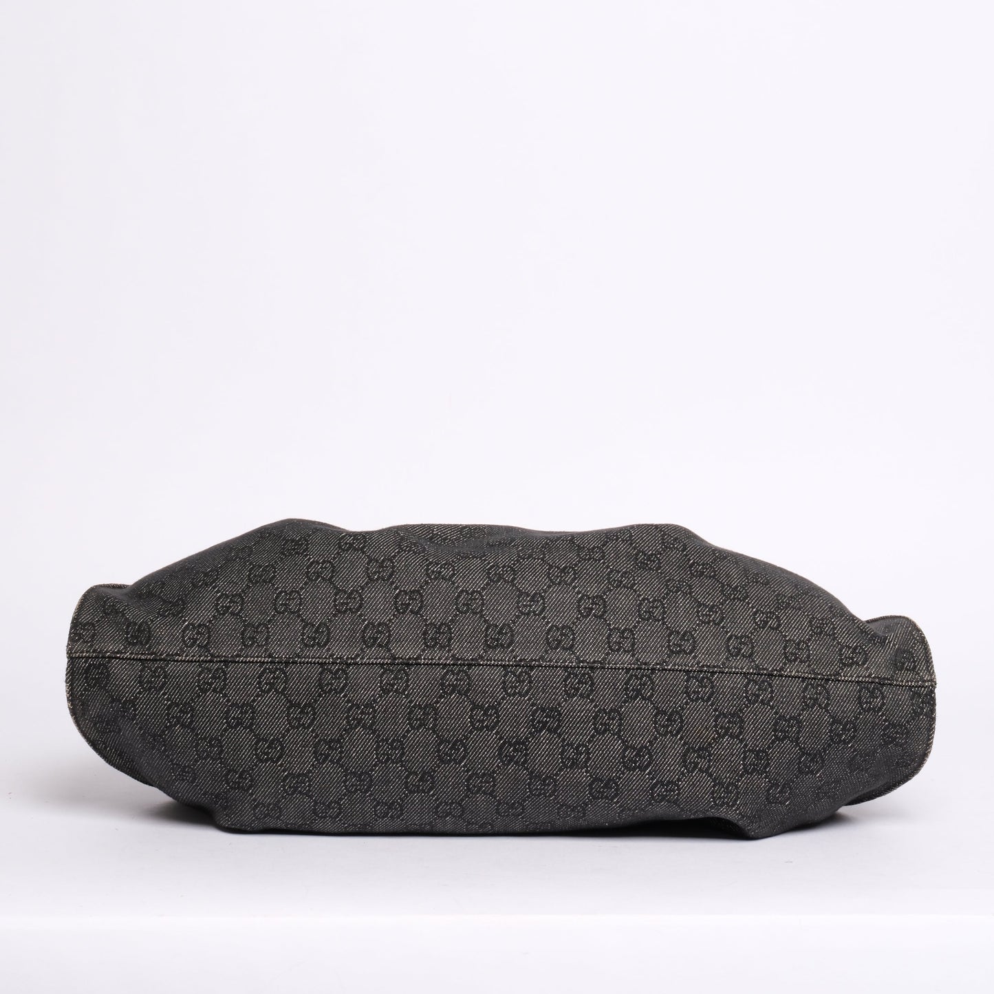 Gucci Black Denim Monogram Top Handle Bag