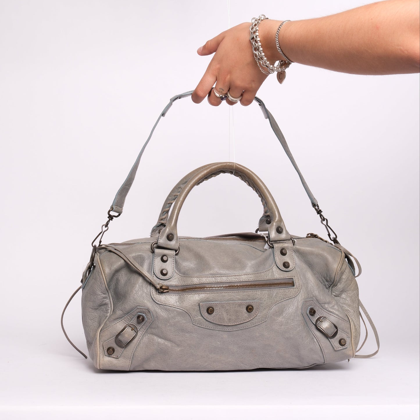 Balenciaga Light Blue Leather "Twiggy" City Bag