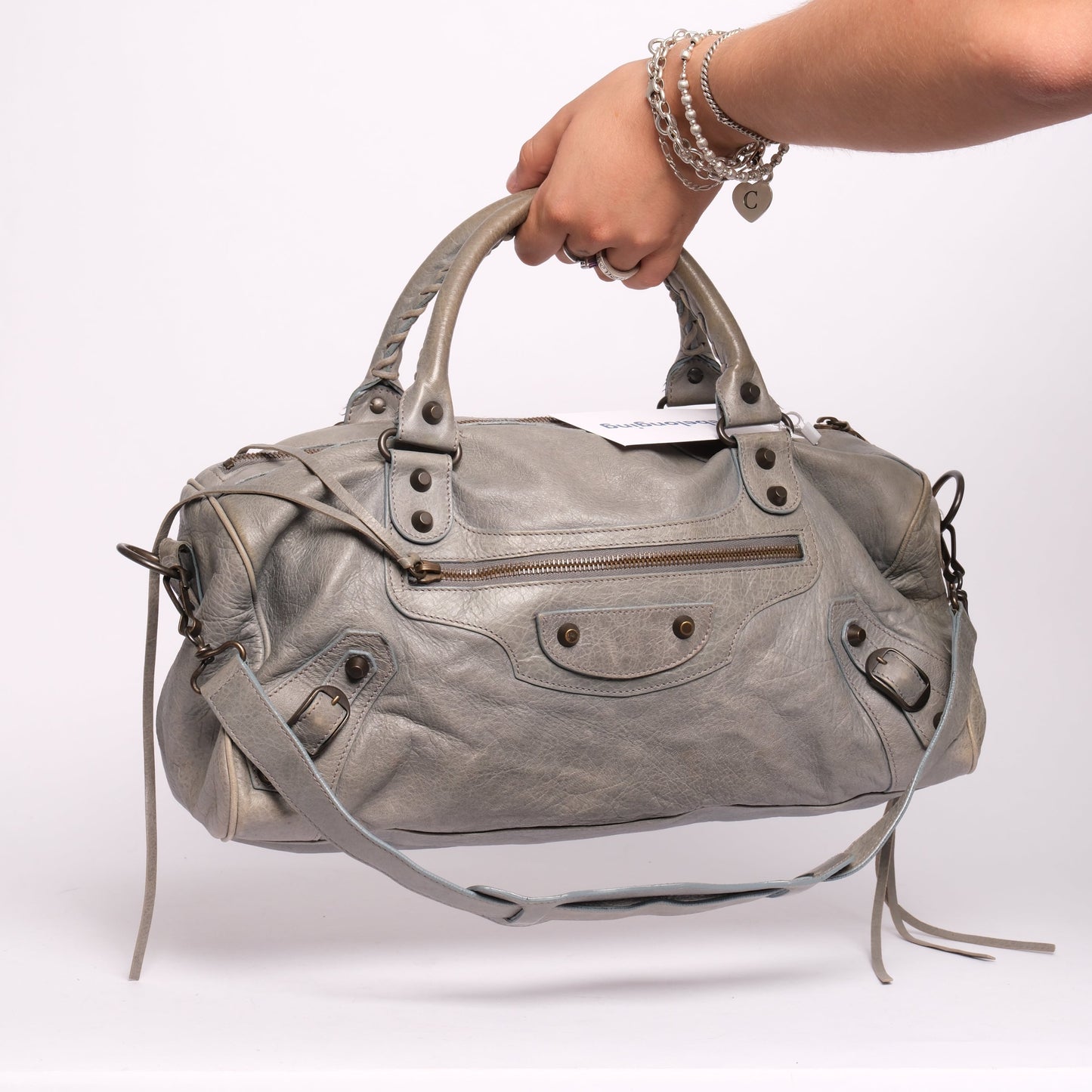 Balenciaga Light Blue Leather "Twiggy" City Bag