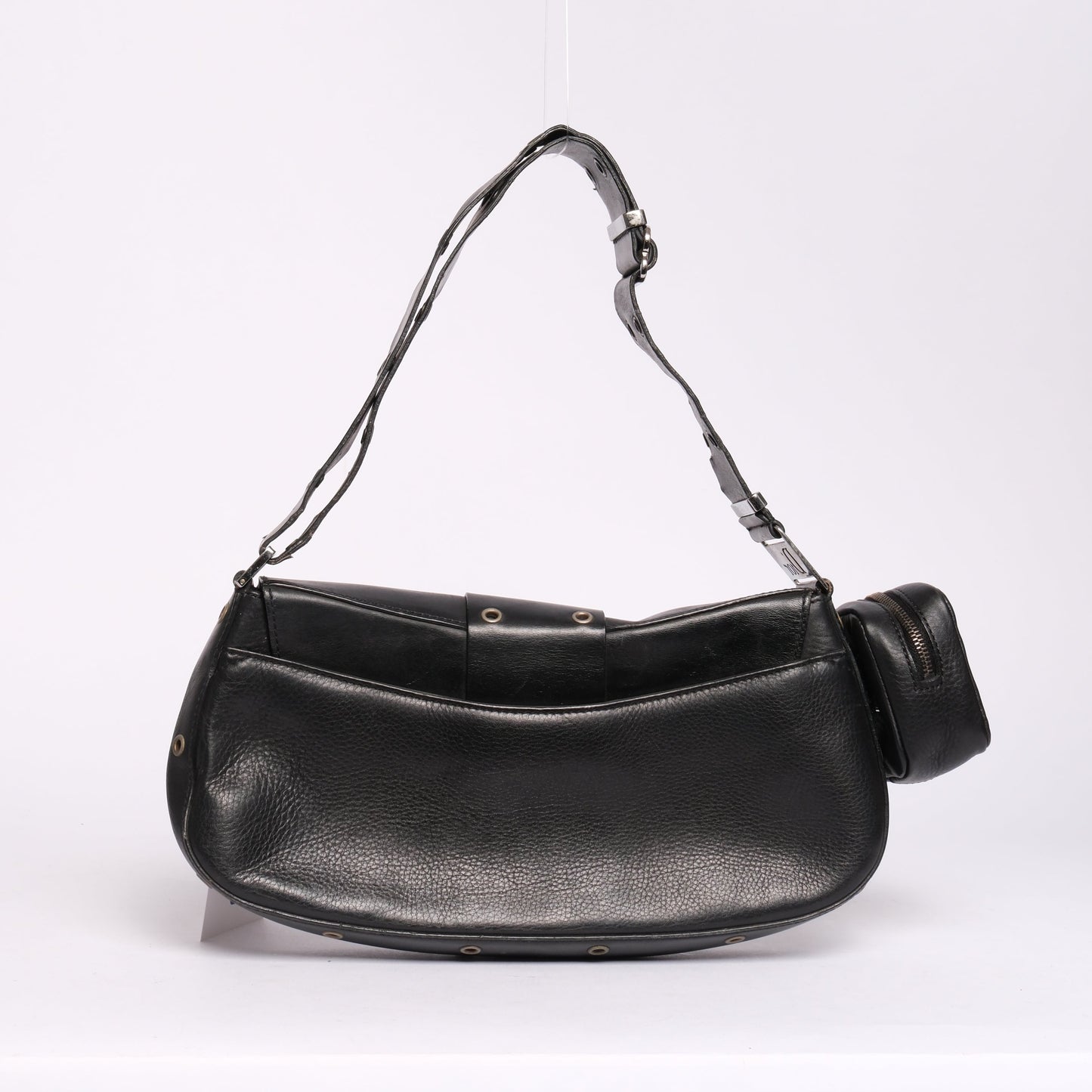 Christian Dior Black Leather Street Chic Columbus Shoulder Bag
