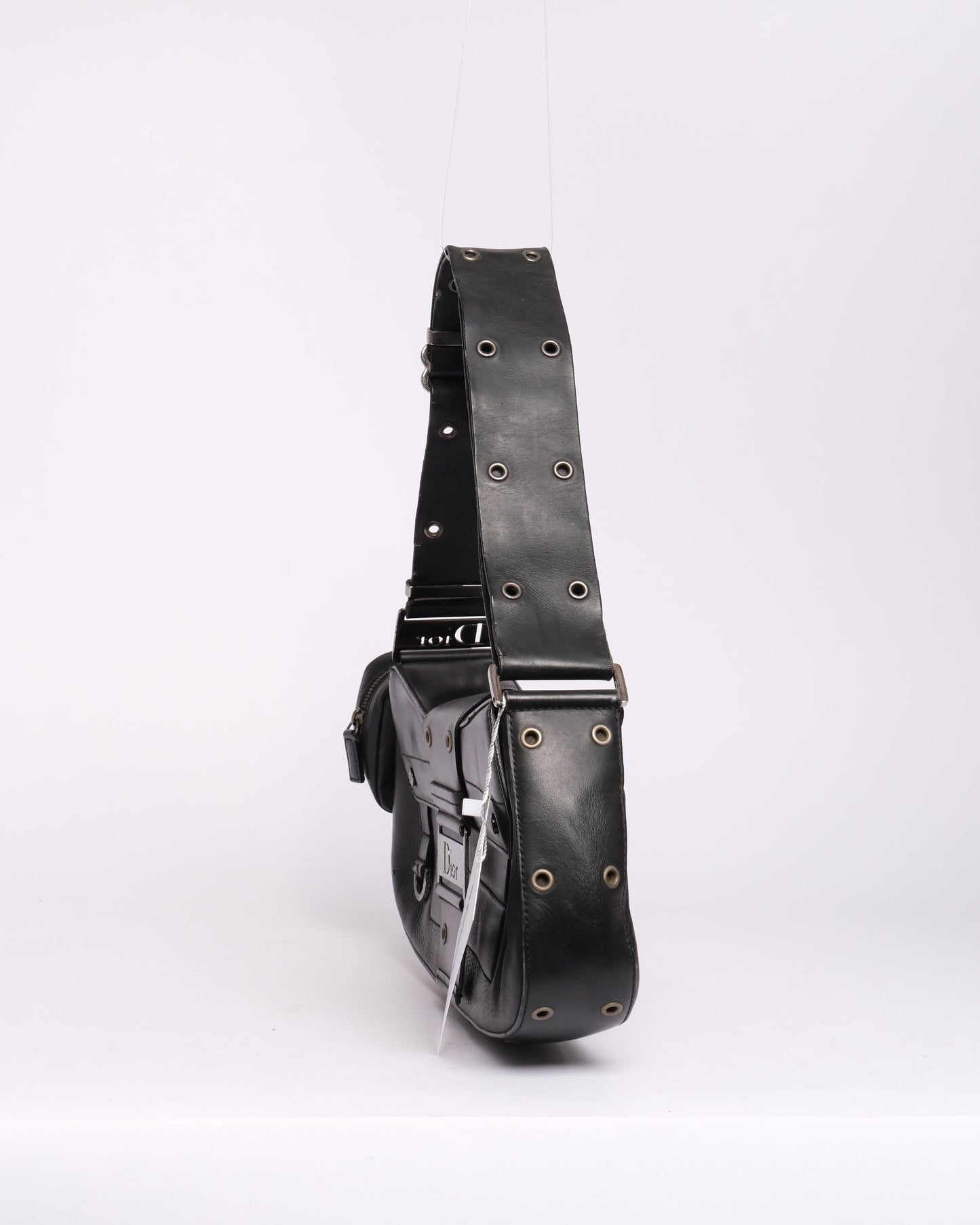 Christian Dior Black Leather Street Chic Columbus Shoulder Bag