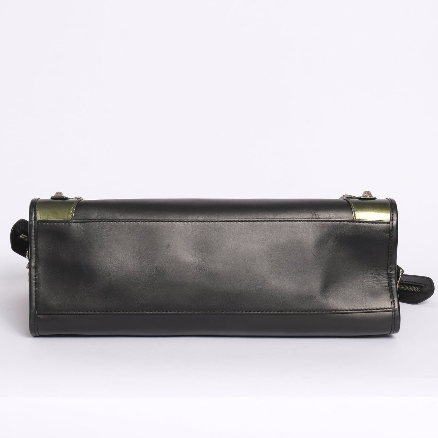 Balenciaga Black & Green Leather City bag