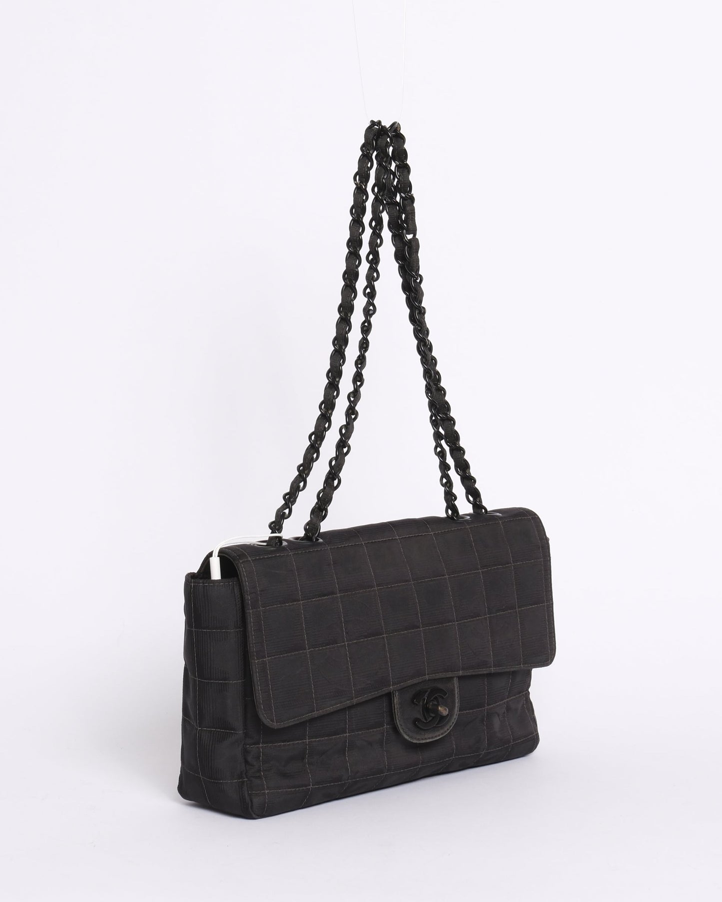 Chanel 2002 Black Travel Ligne Classic Medium Flap Bag