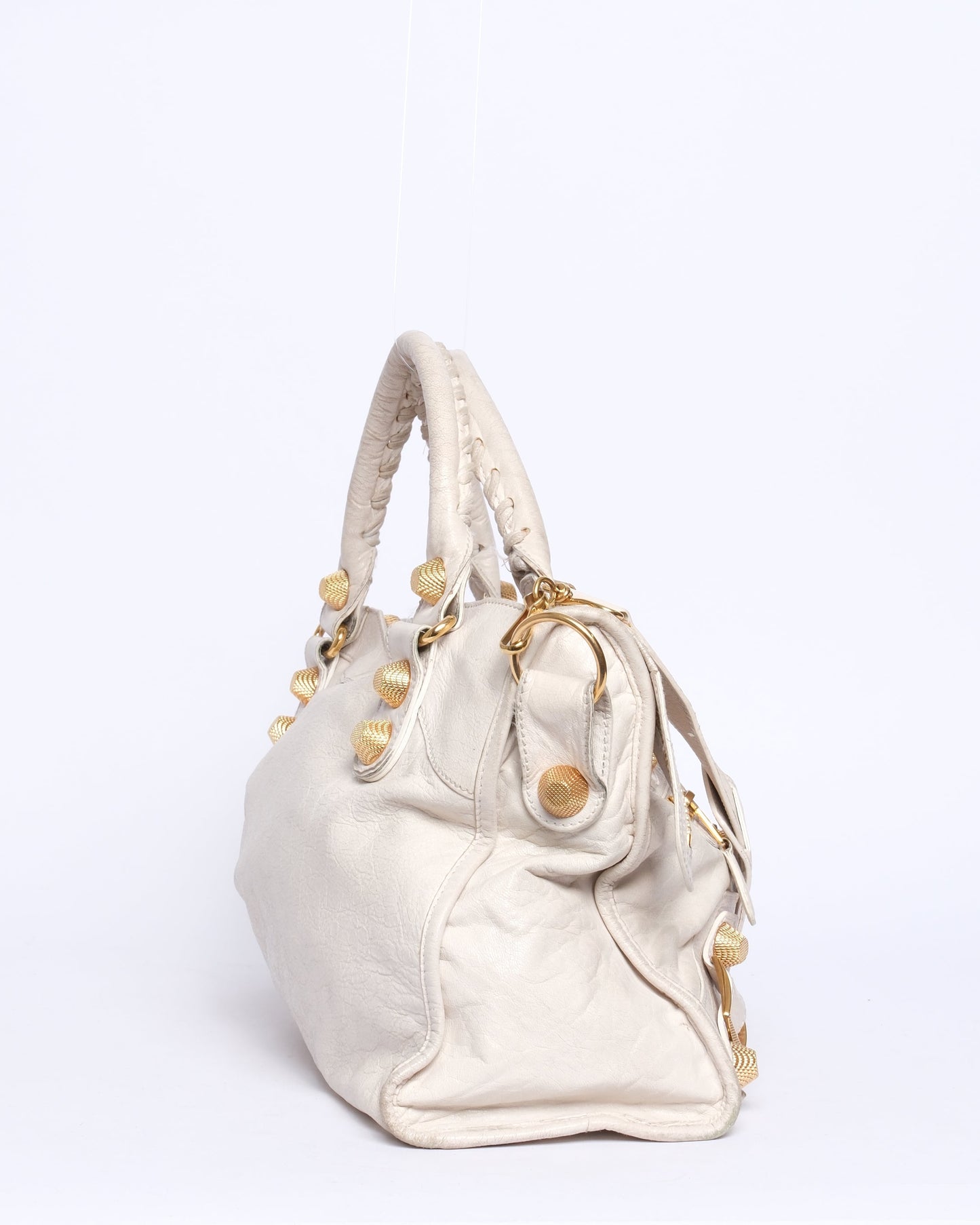 Balenciaga Off-White City Bag w/ Gold Giant Hardware