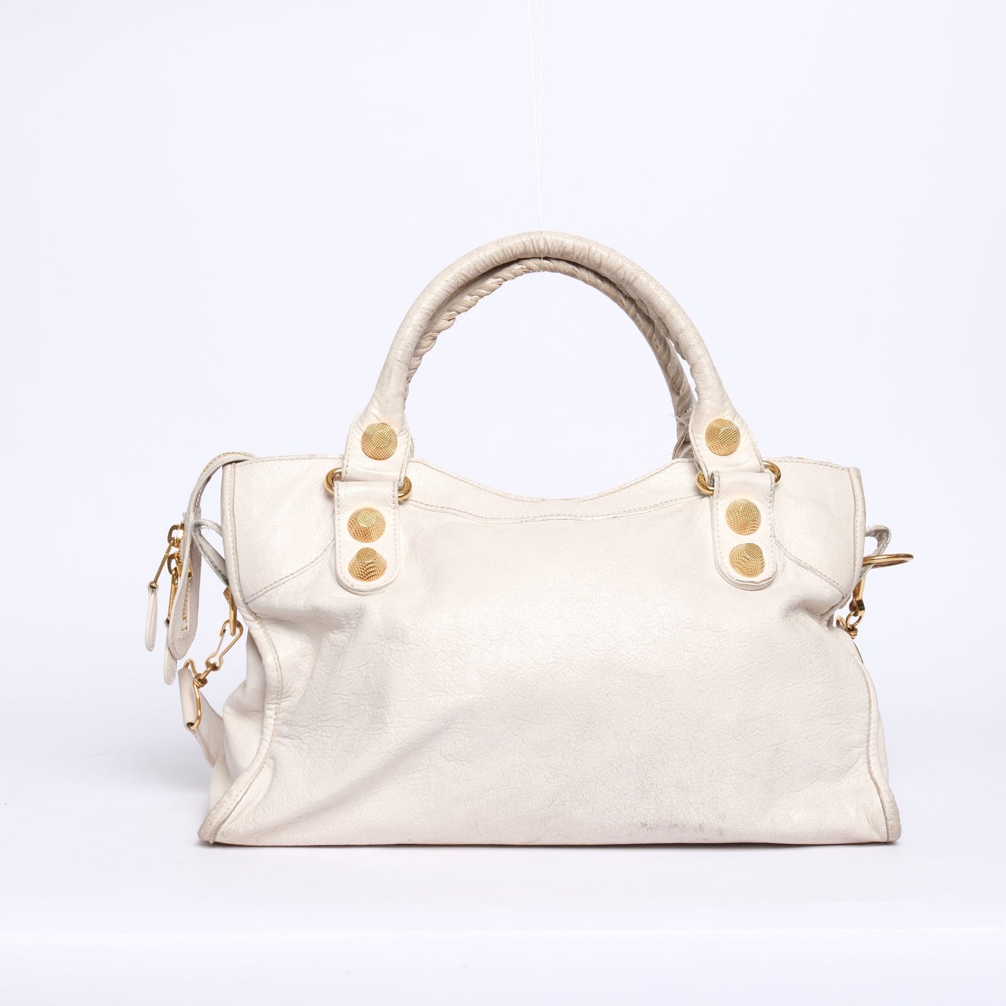 Balenciaga Off-White City Bag w/ Gold Giant Hardware