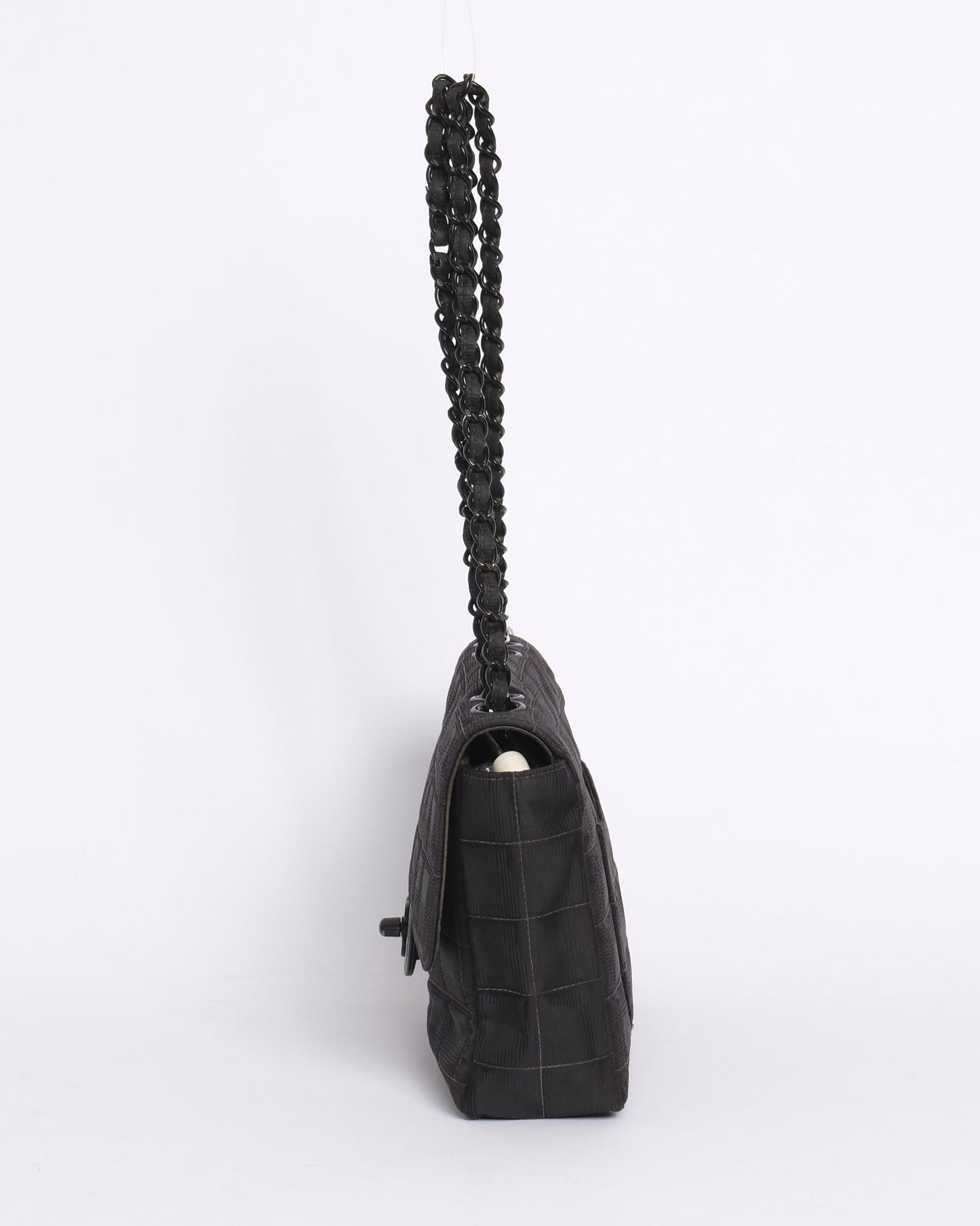 Chanel 2002 Black Travel Ligne Classic Medium Flap Bag