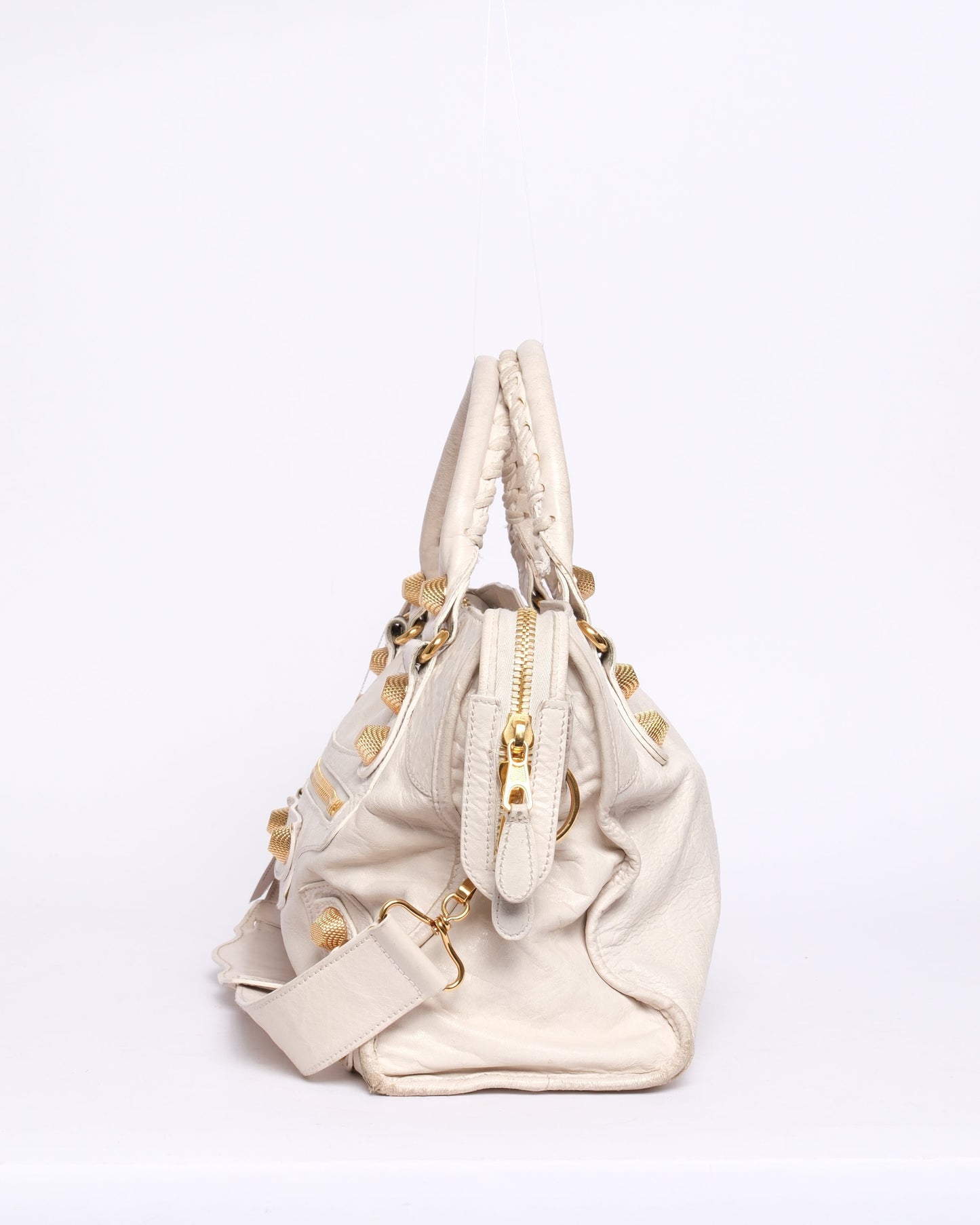 Balenciaga Off-White City Bag w/ Gold Giant Hardware