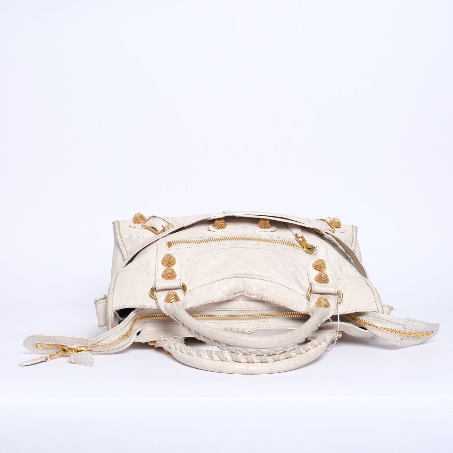 Balenciaga Off-White City Bag w/ Gold Giant Hardware