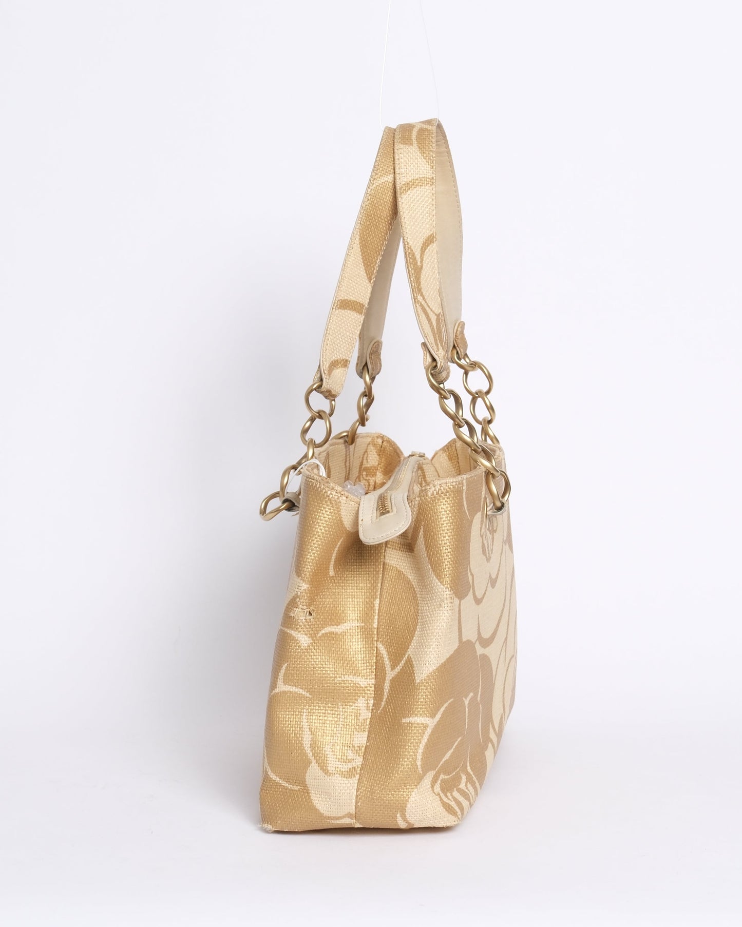 Chanel Gold Raffia Camilla Tote Bag