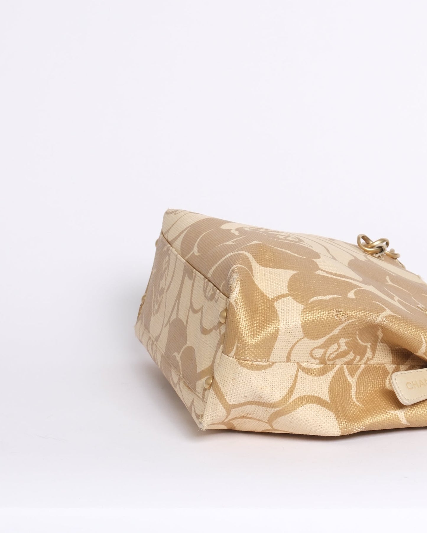 Chanel Gold Raffia Camilla Tote Bag