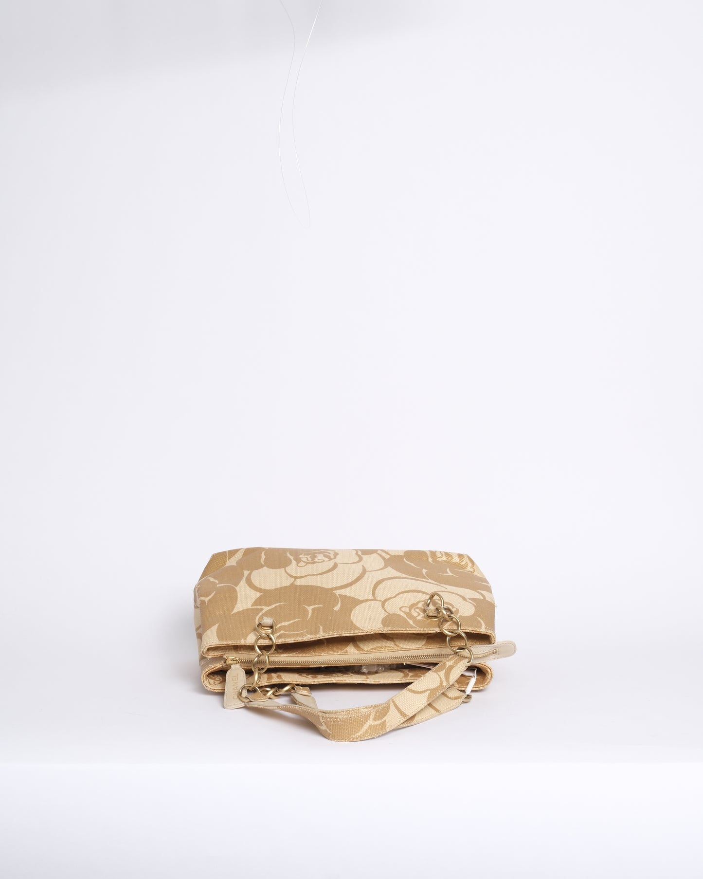 Chanel Gold Raffia Camilla Tote Bag