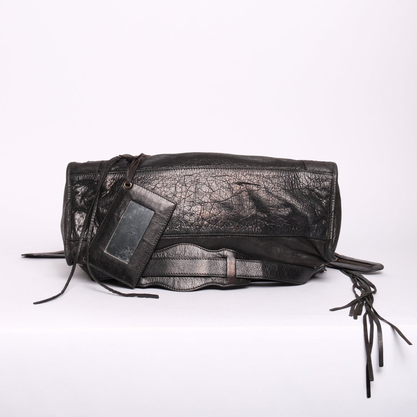 Balenciaga Black Leather City Bag Brass HW