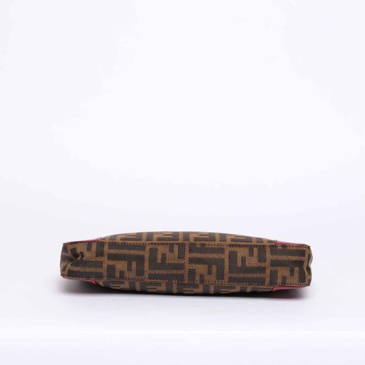 Fendi Brown & Red Canvas & Leather Pochette Accessory