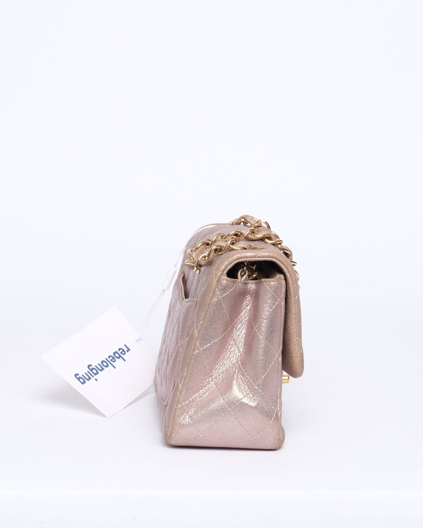 Chanel Rose Pink Lambskin Leather Matelasse Quilted Mini Square Flap