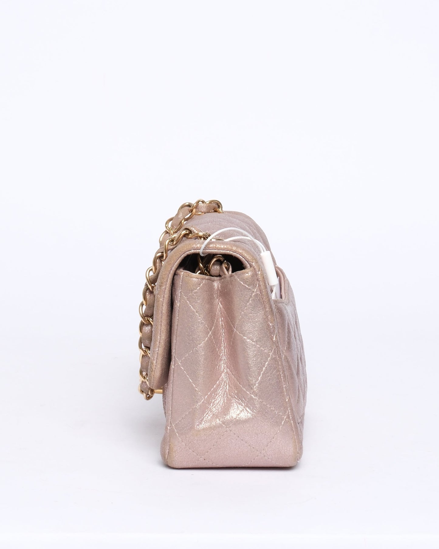 Chanel Rose Pink Lambskin Leather Matelasse Quilted Mini Square Flap