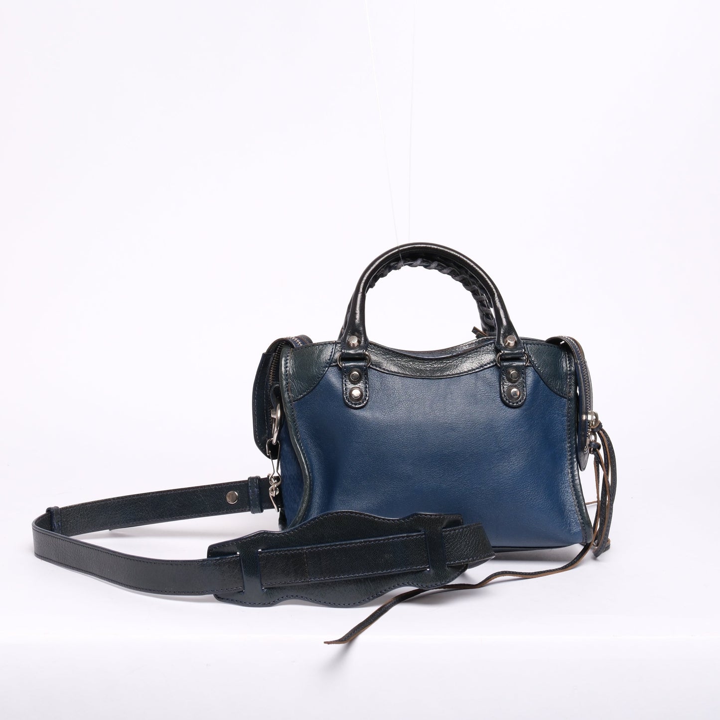RARE Balenciaga Blue Ponyhair Mini City Bag
