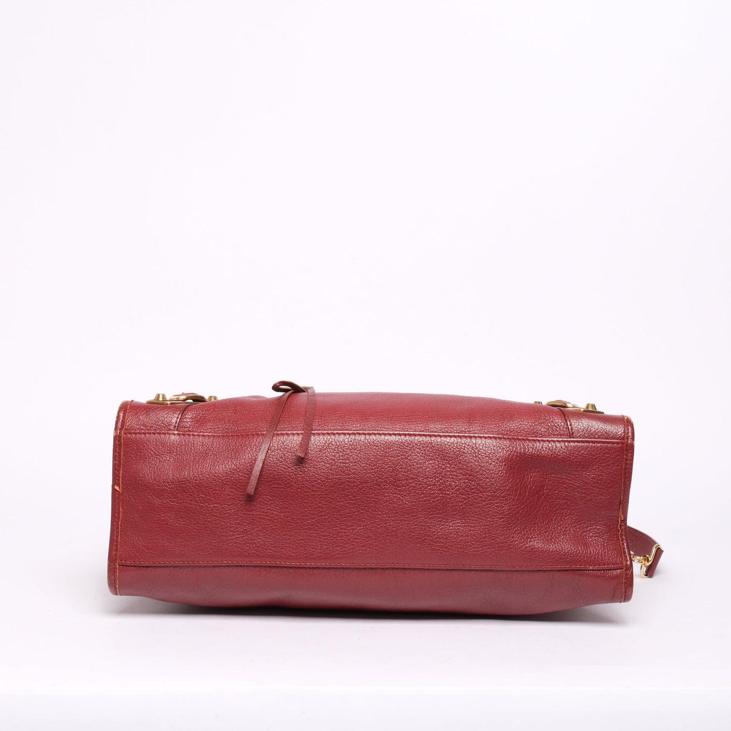 Balenciaga Burgundy Leather City Bag GHW