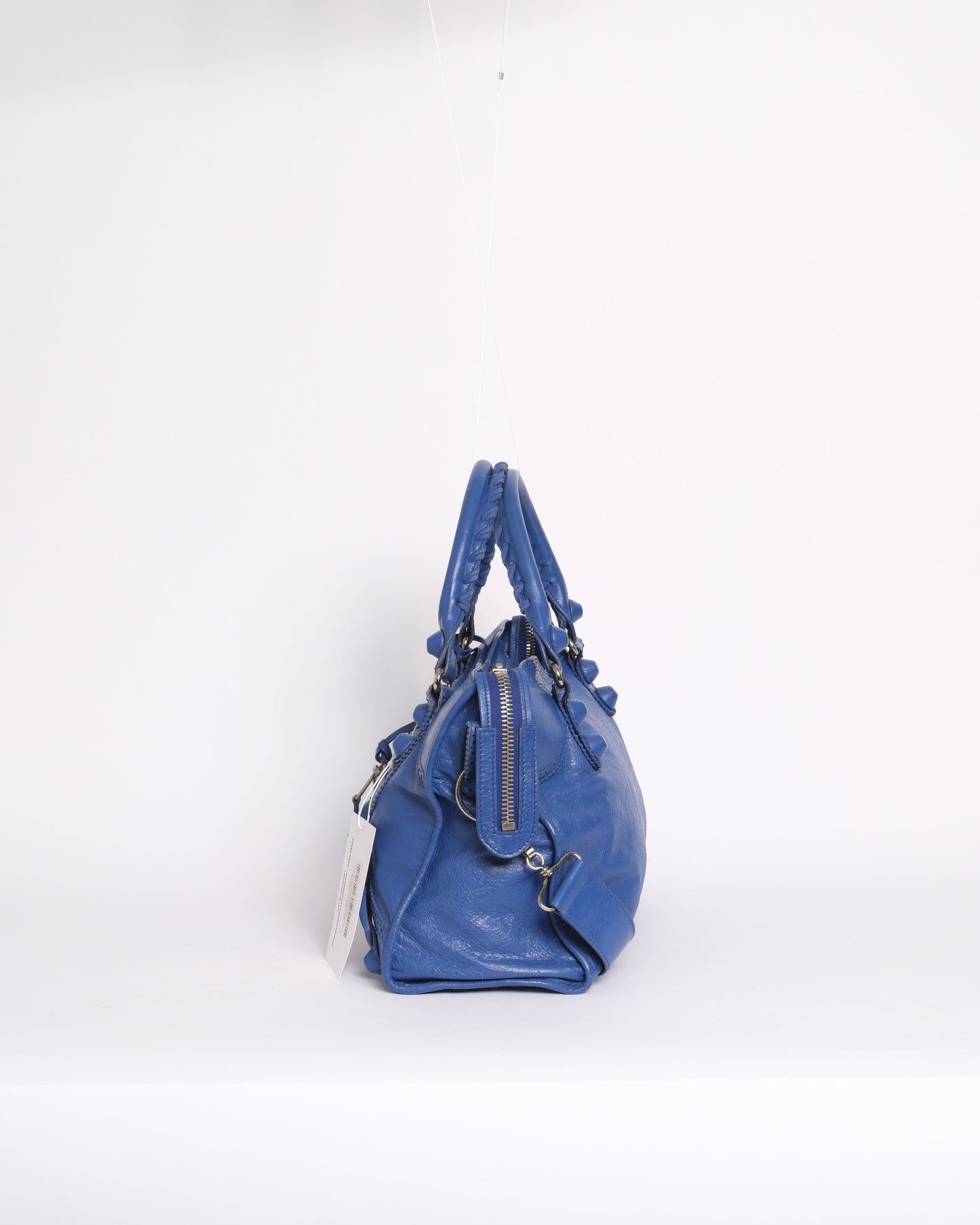 Balenciaga Royal Blue Leather Brogues City Bag SHW