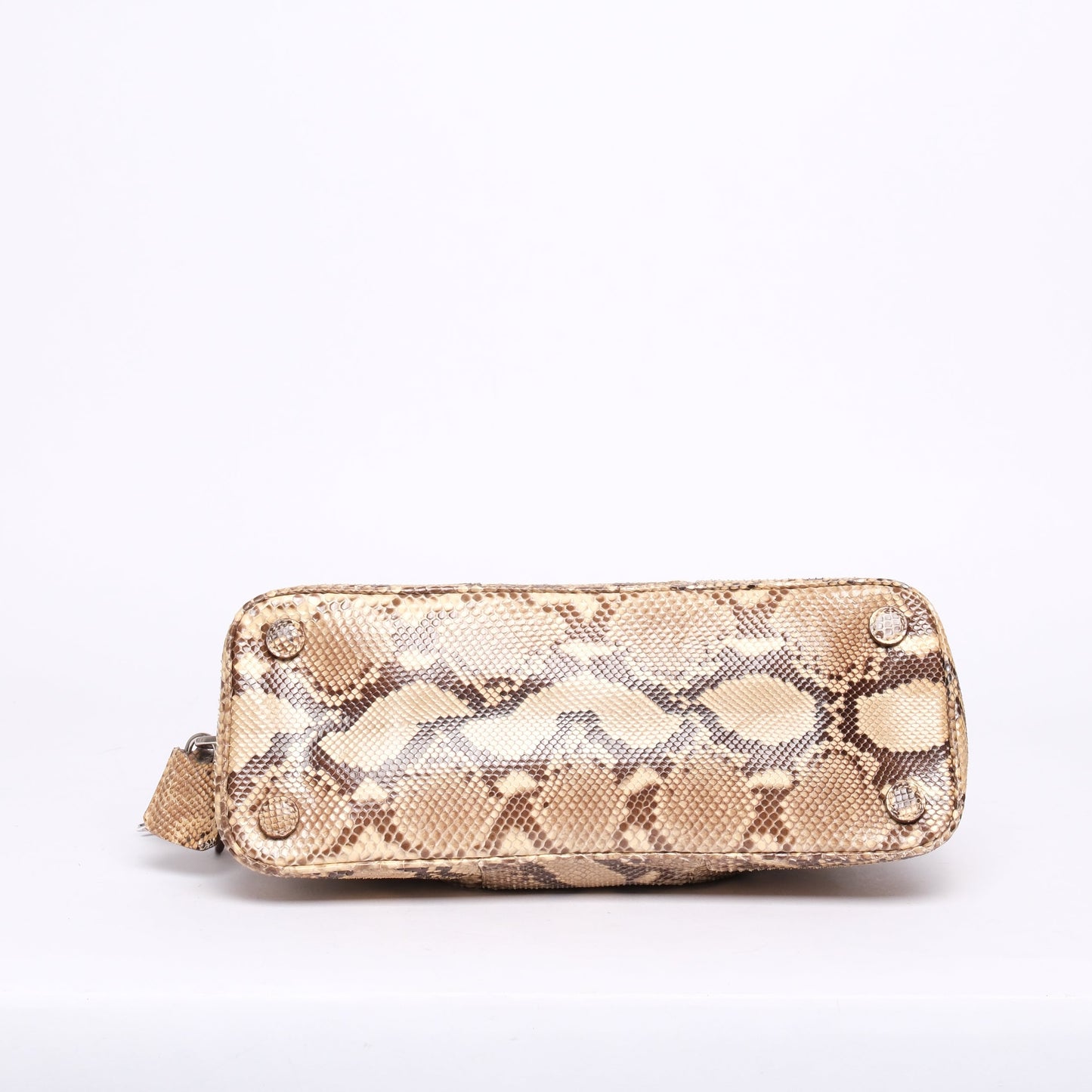 Prada Brown Python Bowler Top Handle Bag