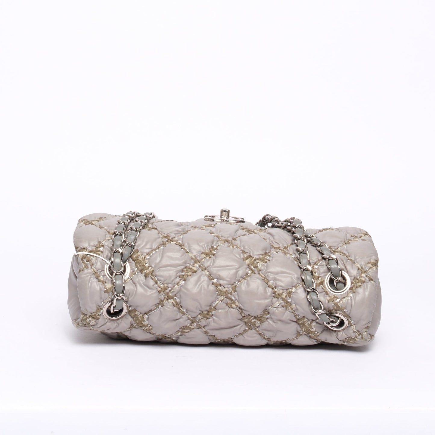 Chanel Gray Nylon Quilted Flap Bag