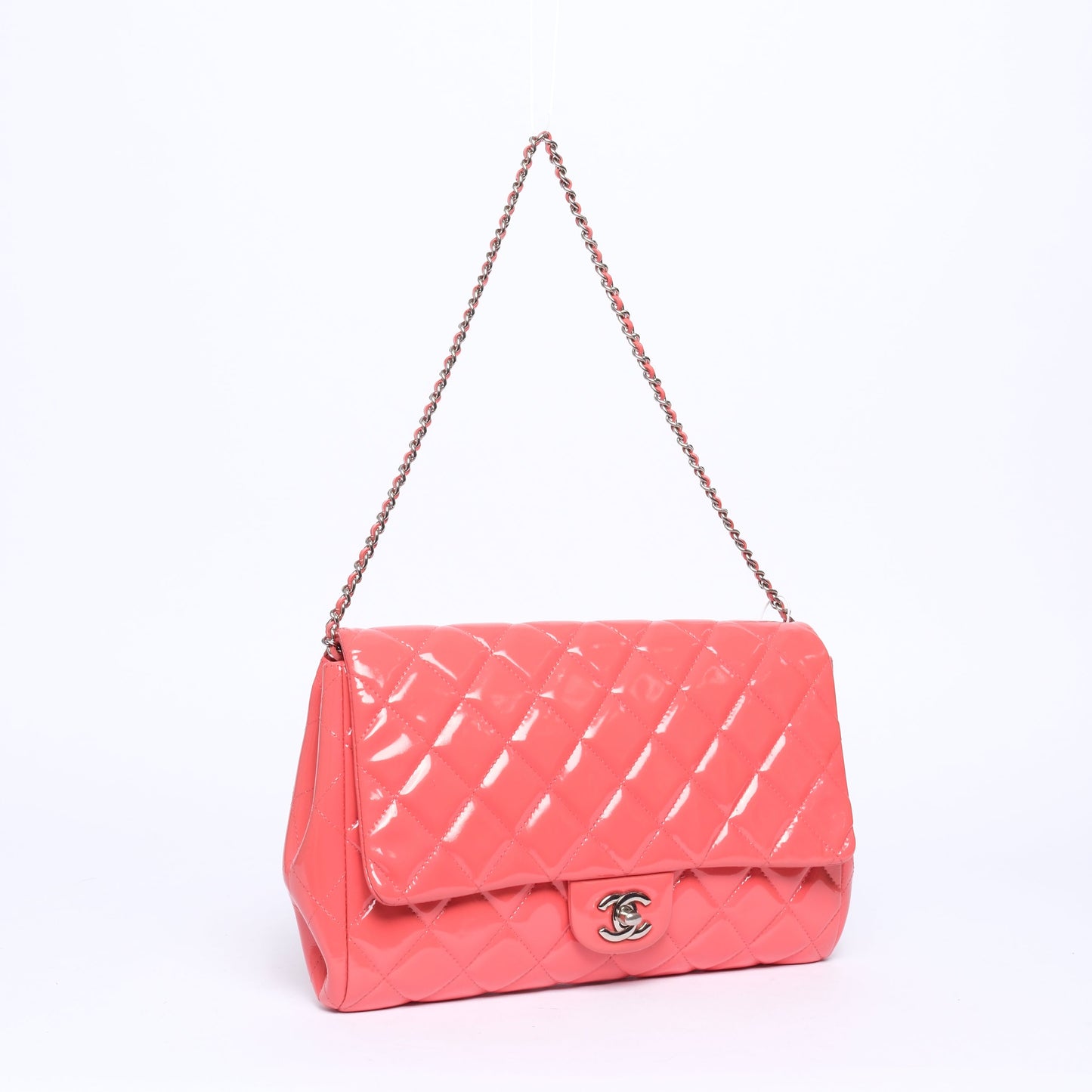 Chanel Coral Patent Leather Flap Shoulder Bag