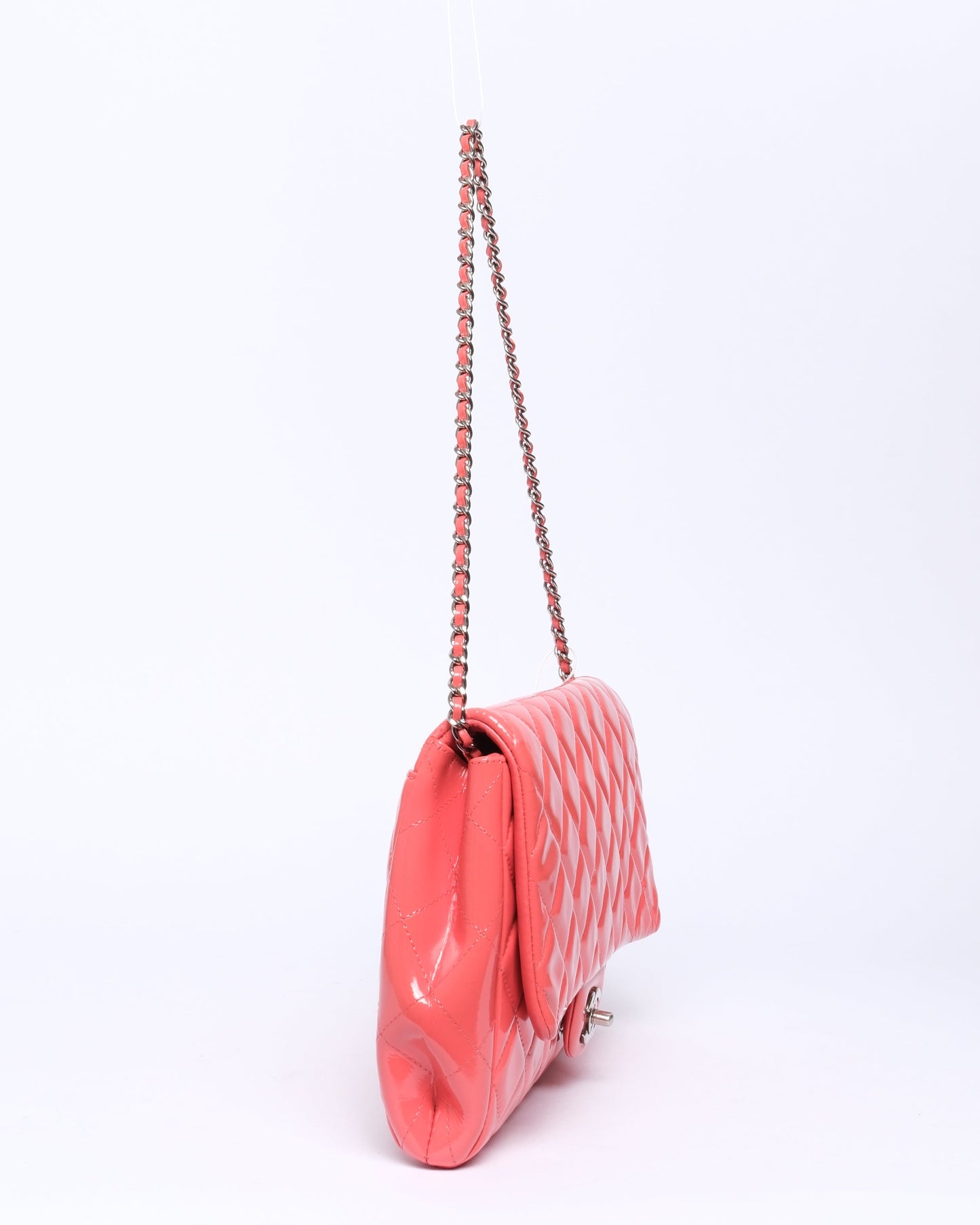 Chanel Coral Patent Leather Flap Shoulder Bag
